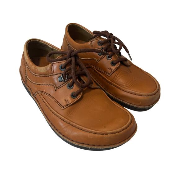 BIRKENSTOCK Mens/Womens Brown Leather Lace Up Oxford Shoes L 8 M 6 EU 39 - Picture 1 of 8